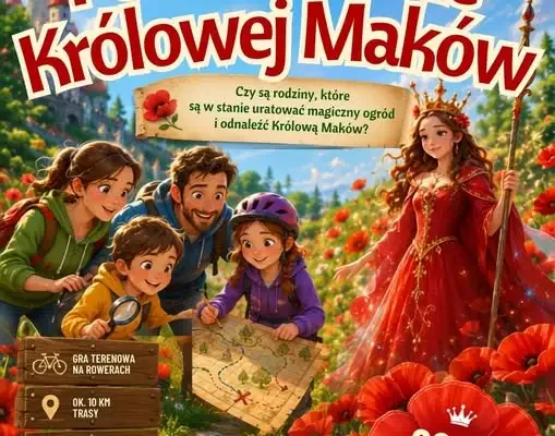 Rodzinna gra terenowa w Makowie: poszukiwania Królowej Maków na rowerach