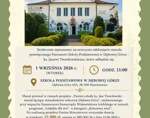 Odsłonięcie muralu ks. Jana Twardowskiego w Dębowej Górze już 1 września