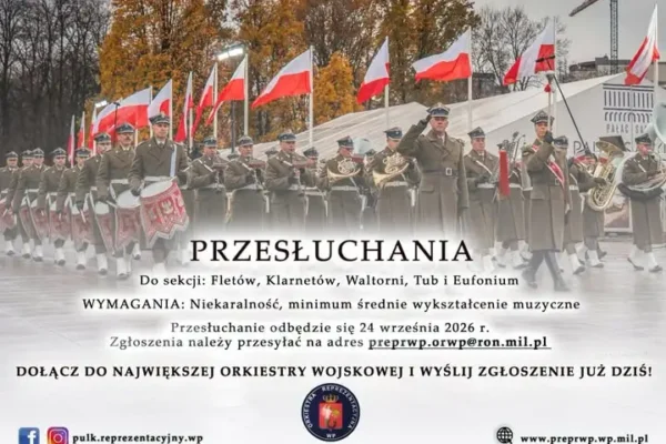 Przesłuchania do Orkiestry Reprezentacyjnej Wojska Polskiego – 24 września 2026