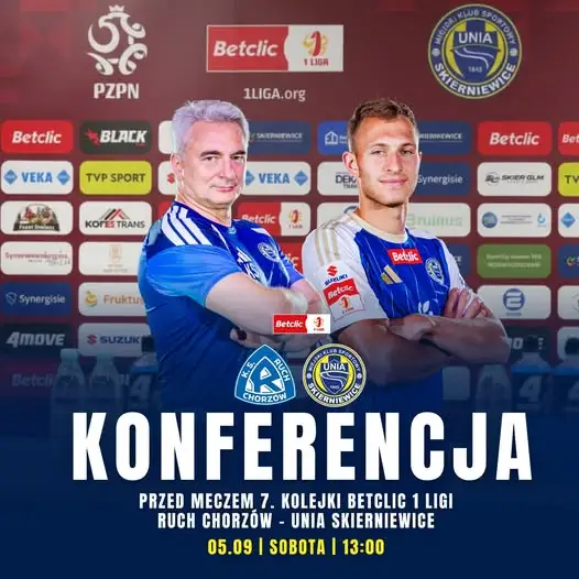 Konferencja prasowa przed meczem Ruch – Unia: akredytacje dla mediów