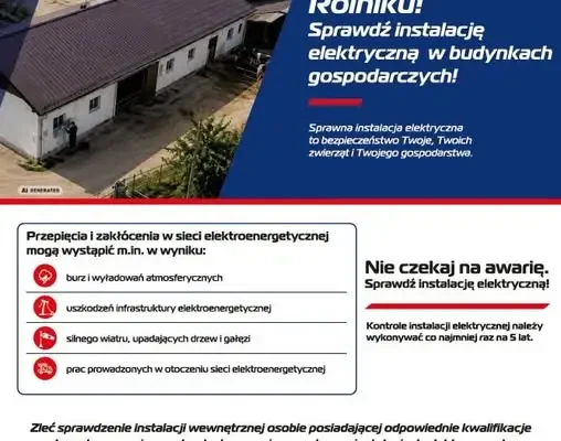 PGE Dystrybucja apeluje do rolników o kontrolę instalacji elektrycznych