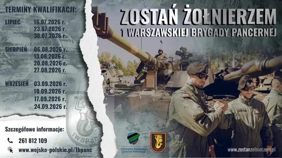 Rekrutacja do 1 Warszawskiej Brygady Pancernej – wrześniowe terminy
